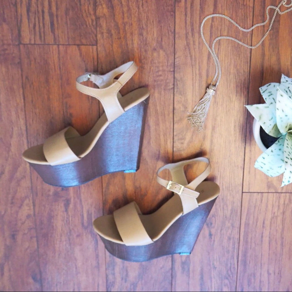 Bamboo Platform Wedge Sandals